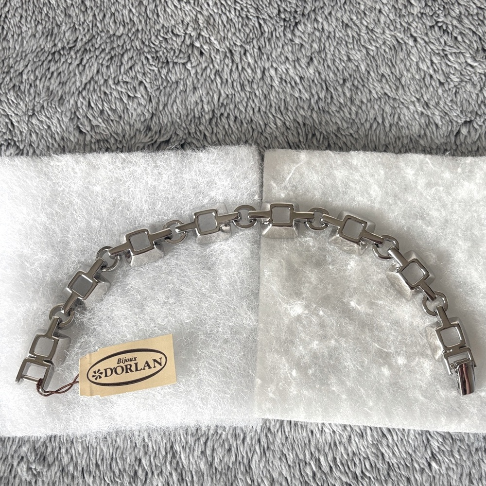 NWT - Bijoux D’Orlan Rhodium Plated Art Deco Bracelet- Item 76062-2